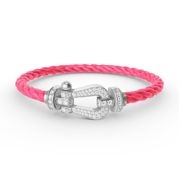[AW]FORCE LARGE HORSESHOE FULL DIAMOND BRACELET - WHITE GOLD