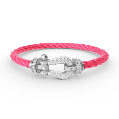 [AW]FORCE LARGE HORSESHOE FULL DIAMOND BRACELET - WHITE GOLD