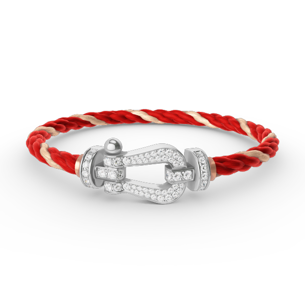 [AW]FORCE LARGE HORSESHOE FULL DIAMOND BRACELET - WHITE GOLD