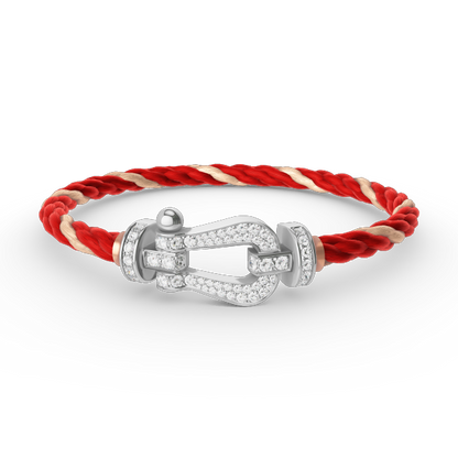 [AW]FORCE LARGE HORSESHOE FULL DIAMOND BRACELET - WHITE GOLD