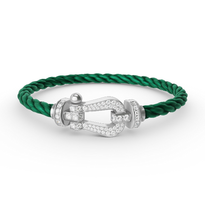 [AW]FORCE LARGE HORSESHOE FULL DIAMOND BRACELET - WHITE GOLD